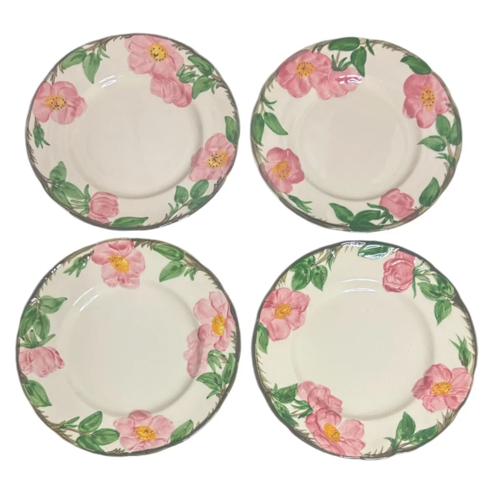 Franciscan Desert Rose 8” Salad Plate Vintage Hand Painted Dishes USA Made Cream